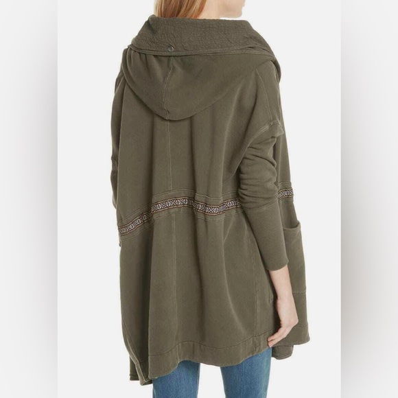 Free People - Grey Studio City Cardigan Jacket with Hoodie - Picture 3 of 6